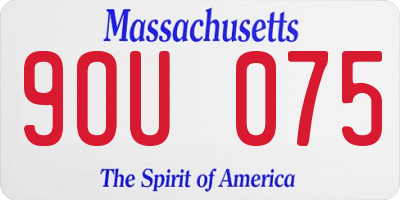 MA license plate 9OU075