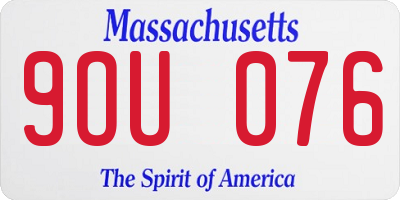 MA license plate 9OU076