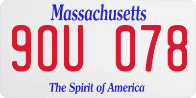 MA license plate 9OU078