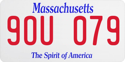 MA license plate 9OU079