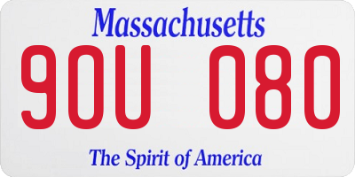 MA license plate 9OU080