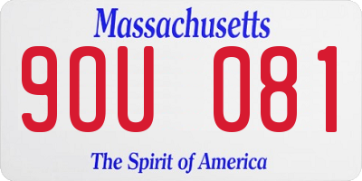 MA license plate 9OU081