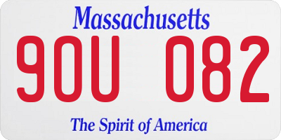 MA license plate 9OU082