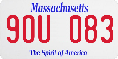 MA license plate 9OU083