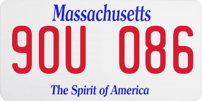 MA license plate 9OU086