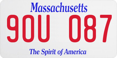 MA license plate 9OU087