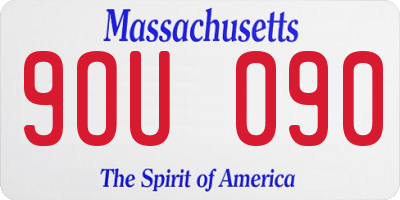 MA license plate 9OU090