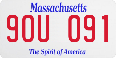 MA license plate 9OU091