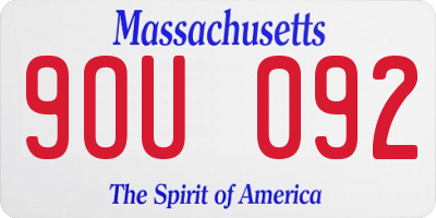 MA license plate 9OU092