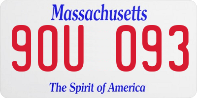 MA license plate 9OU093