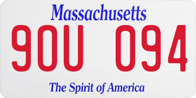 MA license plate 9OU094