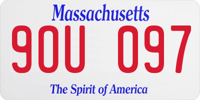 MA license plate 9OU097