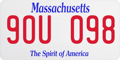 MA license plate 9OU098