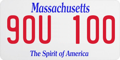 MA license plate 9OU100