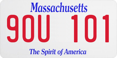MA license plate 9OU101