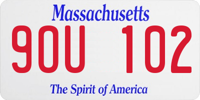 MA license plate 9OU102