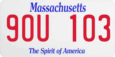 MA license plate 9OU103