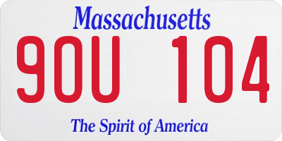 MA license plate 9OU104