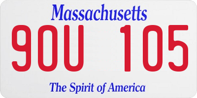 MA license plate 9OU105