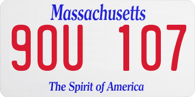 MA license plate 9OU107