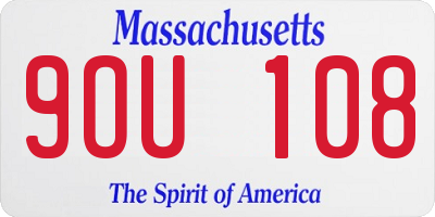 MA license plate 9OU108