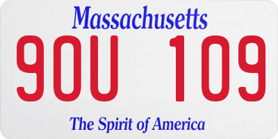 MA license plate 9OU109
