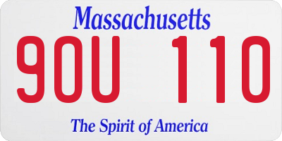 MA license plate 9OU110