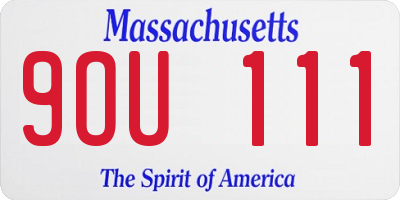 MA license plate 9OU111