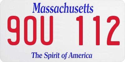 MA license plate 9OU112