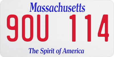 MA license plate 9OU114