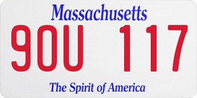 MA license plate 9OU117
