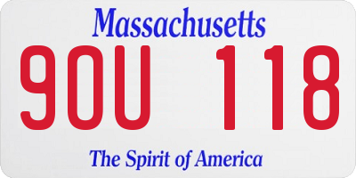 MA license plate 9OU118