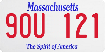 MA license plate 9OU121