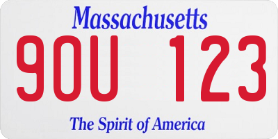 MA license plate 9OU123