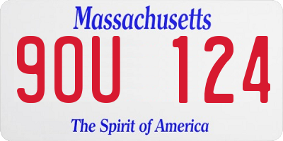 MA license plate 9OU124