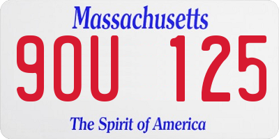MA license plate 9OU125
