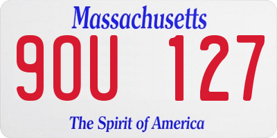 MA license plate 9OU127