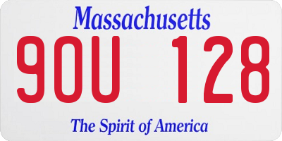 MA license plate 9OU128