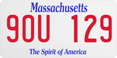 MA license plate 9OU129
