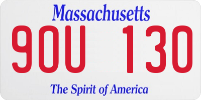MA license plate 9OU130