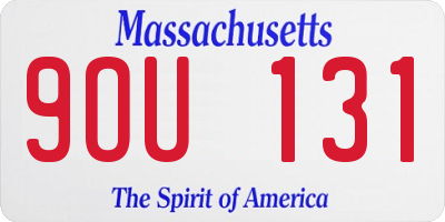 MA license plate 9OU131
