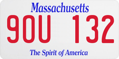 MA license plate 9OU132