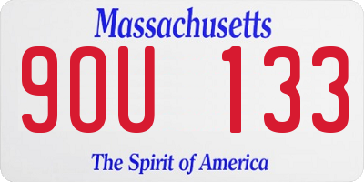 MA license plate 9OU133