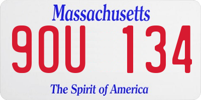 MA license plate 9OU134