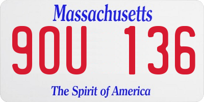 MA license plate 9OU136