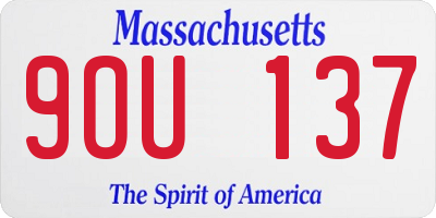 MA license plate 9OU137