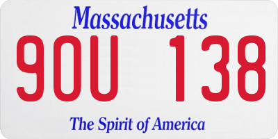 MA license plate 9OU138