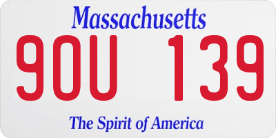 MA license plate 9OU139