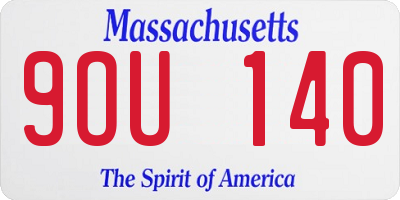 MA license plate 9OU140