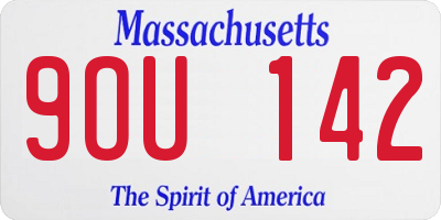 MA license plate 9OU142